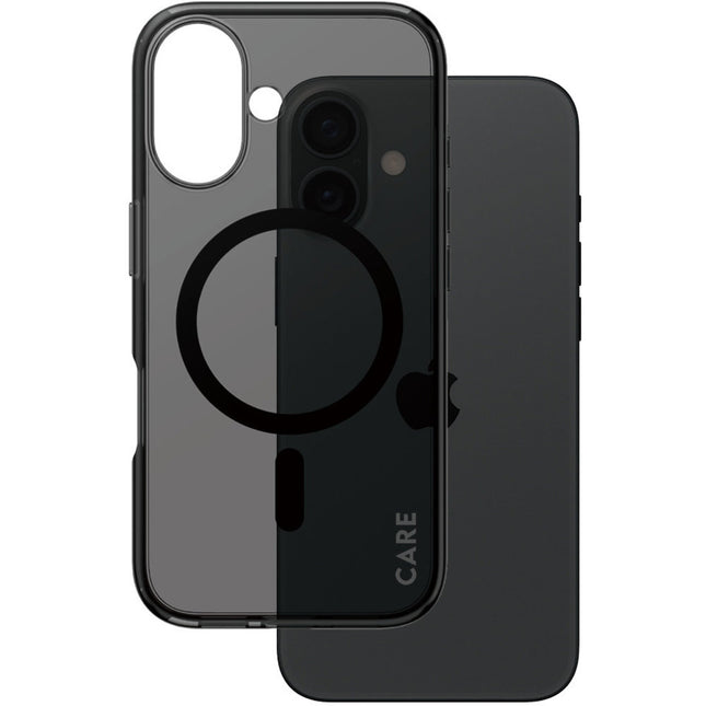 CARE by PanzerGlass Flagship Case Smokey Urban Combat met zwart MagSafe iPhone 16
