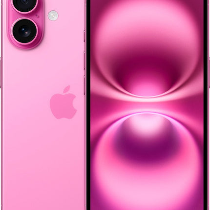 Apple iPhone 16 roze voor- en achterkant