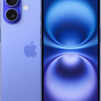 Apple iPhone 16 Ultramarine voor- en achterkant